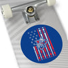 Blue American flag Ball Big Bite Round Vinyl Stickers