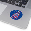 Blue American flag Ball Big Bite Round Vinyl Stickers