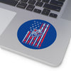 Blue American flag Ball Big Bite Round Vinyl Stickers