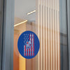 Blue American flag Ball Big Bite Round Vinyl Stickers